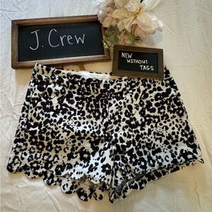 EUC + J. Crew + Black and White Leopard Print Shorts